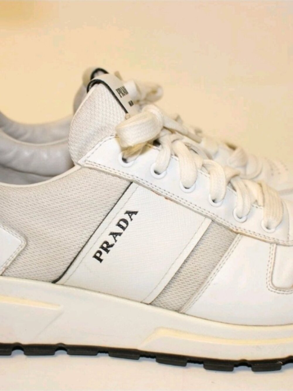 Prada Men's White Sneakers - Picture 4 of 14